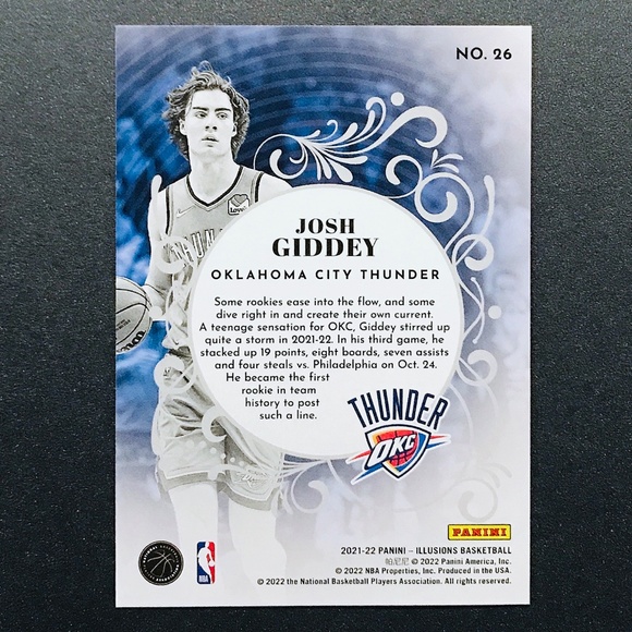 Josh Giddey RC - 2021-22 Panini Illusions King of Cards #26 - Picture 2 of 2